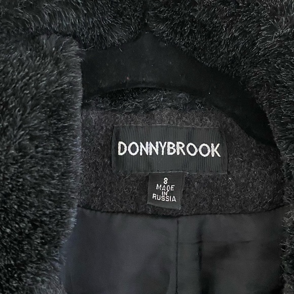 DonnyBrook Vintage Classic Charcoal Gray Faux Fur Button Down Coat Size 8 - Picture 6 of 10